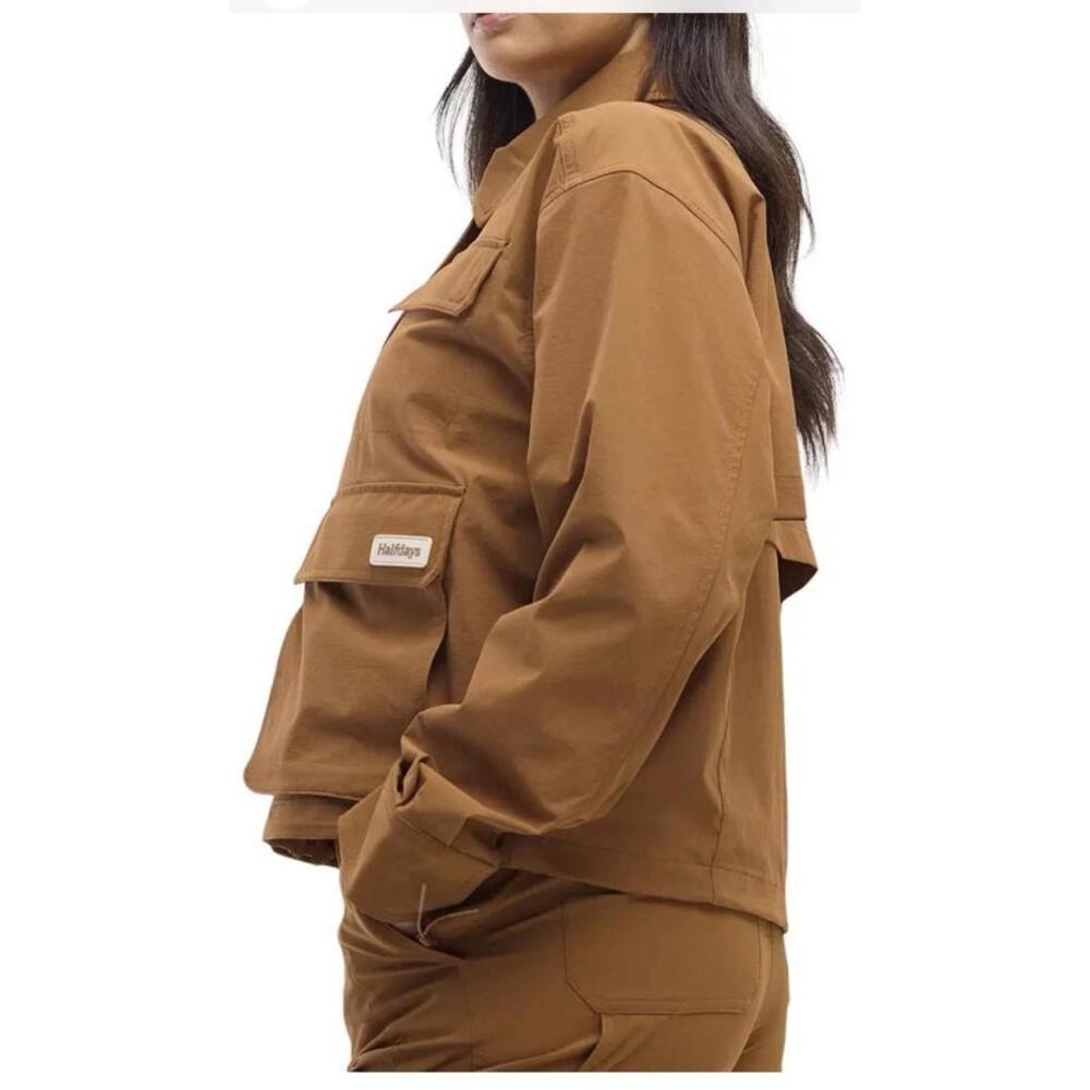 $145 Halfdays Women's Nan Field Jacket Full Zip Nuthatch Snap Button Size M - Picture 2 of 8